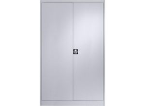 4250633302422 - mauser Stahlschrank mit Flügeltüren 4 Fachböden Breite 1200 mm weißaluminium Außentiefe 500 mm