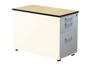 4250633327029 - mauser Schubladencontainer auf Rollen HxT 573 x 800 mm 1 Materialschub 1 Hängeregistratur reinweiß alusilber Ahorn 4250633327029 - mauser Schubladencontainer auf Rollen HxT 573 x 800 mm 1 Materialschub 1 Hängeregistratur reinweiß alusilber Ahorn