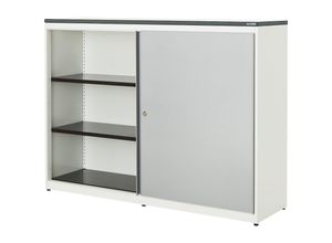 4250633329689 - mauser Schiebetürenschrank HxBxT 1180 x 1600 x 432 mm Kunststoffplatte 2 x 2 Fachböden reinweiß   weißaluminium   weiß