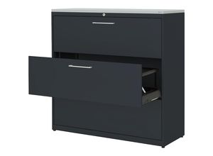 4250633330951 - mauser Hängeregistraturschrank Kunststoffplatte 3 Auszüge 3-bahnig mit Dämpfung anthrazitgrau   anthrazitgrau   lichtgrau 4250633330951 - mauser Hängeregistraturschrank Kunststoffplatte 3 Auszüge 3-bahnig mit Dämpfung anthrazitgrau   anthrazitgrau   lichtgrau