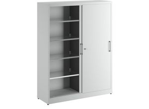 4250633345511 - eurokraft basic Schiebetürenschrank Stahlkorpus HxBxT 1950 x 1500 x 500 mm grau