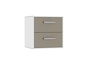 4250633392409 - mauser Einzelbox hängend 2 Schubladen Breite 385 mm reinweiß beigegrau 4250633392409 - mauser Einzelbox hängend 2 Schubladen Breite 385 mm reinweiß beigegrau