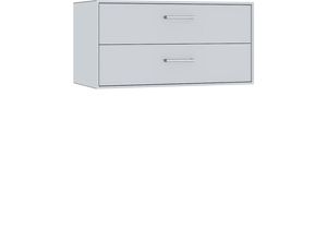4250633392430 - mauser Einzelbox hängend 2 Schubladen Breite 770 mm weißaluminium 4250633392430 - mauser Einzelbox hängend 2 Schubladen Breite 770 mm weißaluminium