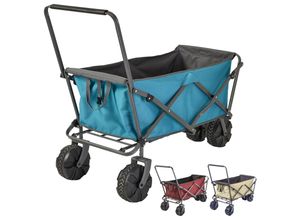 4250635605170 - UQUIP Strand Bollerwagen Buddy Handwagen Transport Karre Garten Wagen Faltbar Farbe Blue grey