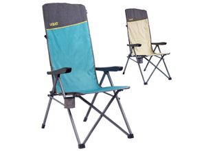 4250635614509 - UQUIP Campingstuhl Justy XL Faltstuhl Strandstuhl Klappstuhl Verstellbar 120 kg Farbe Petrol grey