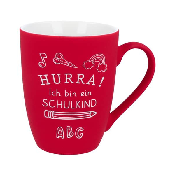 4250641376255 - Tasse Hurra! Ich bin ein Schulkind rot 4250641376255 SPRUCHREIF