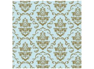 4250650224516 - As4home - Klebefolie - Möbelfolie Ornamente Barock Gold Hellblau 45 cm x 200 cm Dekorfolie