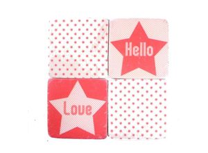 4250650274153 - As4home - Untersetzer Stein Set - 4 teilig im Antik Look - Hello Love - Sterne