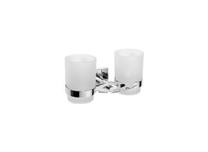 4250657517499 - Brillantbad META Zahnbürstenhalter mit Glas Messing Chrom poliert 190x95x125 mm für Bad & WC >> zum Bohren oder Kleben*