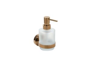 4250657519066 - Brillantbad BORAL Seifenspender MINI Messing Milchglas Gold Kupfer poliert 75x145x100 mm 200 ml für Bad & Küche >> zum Bohren oder Kleben*