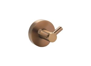 4250657519110 - Brillantbad BAMBER Doppelkleiderhaken Messing Gold Kupfer matt 55x55x50 mm für Bad & Küche >> zum Bohren oder Kleben*