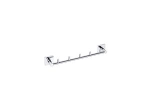 4250657526842 - Brillantbad META Hakenleiste 5 Haken Messing Chrom 70x415x55 mm für Bad & Küche >> zum Bohren