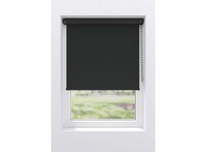 4250662106756 - Verdunklungsrollo MY HOME Lea schwarz (schwarz schwarz weiß) B90cm H275cm Polyester Rollos
