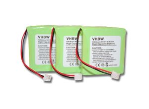 4250667302627 - 3x Akku (600 mAh 24 v NiMH) kompatibel mit iDect S2 S2i schnurlos Festnetz Telefon (600 mAh 24 v NiMH) - Vhbw