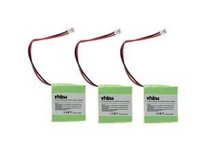 4250667334543 - 3x Ni-MH Akku 650mAh (24V) kompatibel mit Handy Smartphone Telefon Siemens Gigaset E40 E45 E450 E455 Swisscom Aton CL-102 Ersatz für