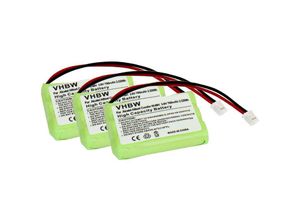 4250667390709 - Vhbw - 3x Ni-MH Akku 700mAh (36V) kompatibel mit Telefon Handy Alcatel GapBilbao 570 Comfort Easy Vocal Ersatz für ntm bkbnb 101 13 1 CP15NM