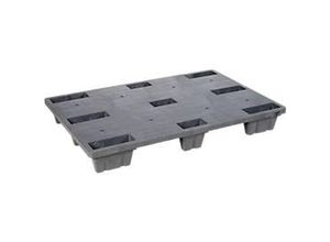 4250690702289 - Kunststoff-Mehrweg-Stapelpalette KIGAnesto® 8 kg geschlossenes Deck bis 3500 kg stapelbar 100% Recyclingmaterial ohne Rand anthrazit