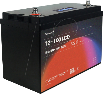 4250730220650 - PHAE 12-100 LCD - Lithium-Akku LiFePO4 128 V 100 AH 1280 Wh BMS LCD IP65