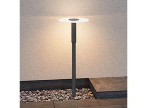 4250755300344 - Doporro - Wegeleuchten außen mit Lampenschirm aus Acryl ⌀300 x H804 mm Pollerleuchte 3000K Außenlampe Standleuchte für Garten Sandgrau dunkel 6W IP65