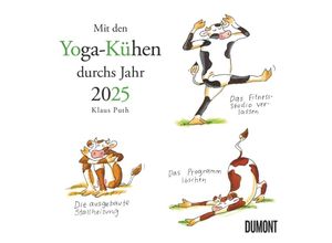 4250809653037 - DUMONT - Mit den Yoga-Kühen durchs Jahr 2025 Wandkalender 23x23cm Kalender mit den Yoga-Kühen von Klaus Puths quadratischer Kalender mit deutschem