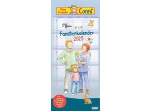 4250809653679 - DUMONT - Conni 2025 Familienkalender 22x495cm Planer mit 5 Spalten für die ganze Familie Jahresübersicht 2026 und Schulferientabelle deutsches Ka