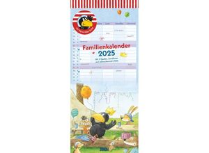 4250809653693 - DUMONT - Der kleine Rabe Socke 2025 Familienkalender 22x495cm Planer mit 5 Spalten für die ganze Familie Jahresübersicht 2026 und Schulferientabel