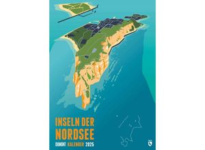 4250809653969 - DUMONT - Inseln der Nordsee 2025 Wandkalender 297x42cm Kalender mit außergewöhnlich gestalteten Karten von Marmota Maps Nordseeinseln einmal ander