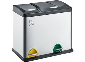 4250815308006 - TC2 Combo26 Papierkorb Mülleimer Mülltrennung Edelstahl 8L+18L Silber - Svita