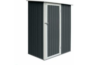 4250815308945 - P80 Metall Gerätehaus 143 × 80 × 175 cm (BxTxH) 18 m³ Pultdach Dunkelgrau - Hattoro