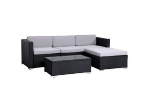 4250815309614 - Loungeset CALIFORNIA  Ecksofa Bezüge abnehmbar Wetterfest UV-Lichtbes