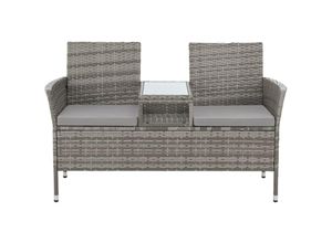 4250815315721 - CHICAGO Rattan-Bank Garten-Bank Lounge Sitzecke Grau