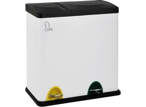 4250815316711 - TC2Combo35 Mülleimer 35 Liter 12+23l Treteimer Trennsystem Küche Weiß - Svita