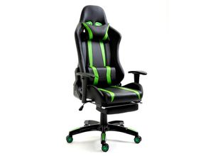 4250815322088 - Svita - gamyx Gaming Stuhl Bürostuhl Schreibtischstuhl Drehstuhl Fußablage ergonomisch schwarz grün