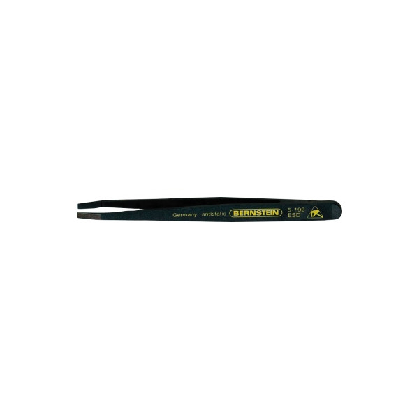 4250838506151 - Bernstein Tools For Electronics - bernstein werkzeug kunststoff-pinzette abgesetzte gerade-flach-breite spitzen leitfähig 120 mm 5-192