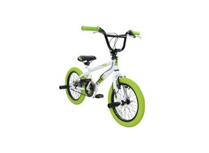 4250845925891 - deTox Freestyle BMX 16 Zoll Fahrrad 100 - 120 cm mit 2 Pegs unisex Kinderbmx weiß grün