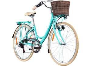 4250845928335 - Valencia Damenfahrrad 28 Zoll retro Hollandrad Damen 150 - 175 cm Tiefeinsteiger Fahrrad Stadtrad mit 6 Gängen und V-Brakes