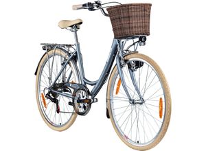 4250845928366 - Valencia Damenfahrrad 28 Zoll retro Hollandrad Damen 150 - 175 cm Tiefeinsteiger Fahrrad Stadtrad mit 6 Gängen und V-Brakes