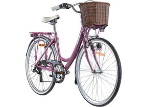 4250845938372 - Valencia Damenfahrrad 28 Zoll retro Hollandrad Damen 150 - 175 cm Tiefeinsteiger Fahrrad Stadtrad mit 6 Gängen und V-Brakes