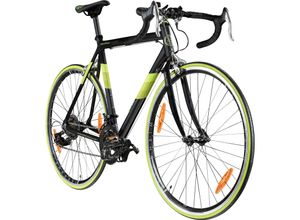 4250845958318 - Giro DItalia Rennrad 28 Zoll Damen Herren 155 - 195 cm Fahrrad 14 Gänge Fitnessrad schwarz grün 59 cm