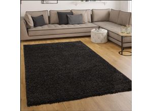 4250857510986 - Paco Home Shaggy Hochflor Langflor Teppich Sky Einfarbig in Schwarz 70x140 cm