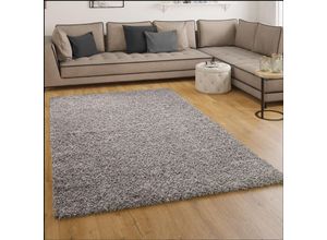 4250857517398 - Shaggy Hochflor Langflor Teppich Sky Einfarbig in Grau 160x220 cm - Paco Home