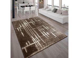 4250857521029 - Paco Home Designer Teppich Modern Trendiger Kurzflor Braun Beige Creme Meliert 120x170 cm