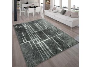 4250857521104 - Designer Teppich Modern Trendiger Kurzflor Teppich in Grau Schwarz Creme Meliert 160x220 cm - Paco Home