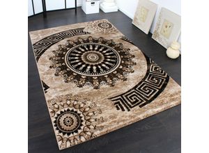 4250857524907 - Teppich Tibesti 447 Teppiche Gr B L 160 cm x 230 cm 15 mm 1 St braun Esszimmerteppiche Kurzflor gewebt Ornamente in dezenten Farbtönen