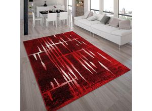 4250857529025 - Designer Teppich Modern Trendiger Kurzflor Teppich in Rot Creme Meliert 120x170 cm - Paco Home 4250857529025 - Designer Teppich Modern Trendiger Kurzflor Teppich in Rot Creme Meliert 120x170 cm - Paco Home