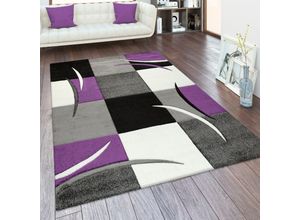 4250857532087 - Teppich Diamond 665 Teppiche Gr B L 200 cm x 290 cm 17 mm 1 St lila Esszimmerteppiche Karo Muster 3D-Design auch als Läufer Wohnzimmer Schlafzimmer