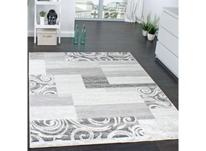 4250857532605 - Designer Teppich Wohnzimmer Teppich Kurzflor Muster in Grau Creme Preishammer 120x170 cm - Paco Home