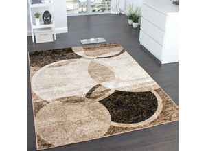 4250857532773 - Designer Teppich Wohnzimmer Teppich Kreis Muster in Braun Beige Preishammer 160x220 cm - Paco Home 4250857532773 - Designer Teppich Wohnzimmer Teppich Kreis Muster in Braun Beige Preishammer 160x220 cm - Paco Home