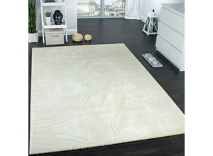 4250857534371 - Paco Home Teppich Einfarbig Designerteppich mit Handgearbeiteten Konturen Creme Elfenbein 120x170 cm 4250857534371 - Paco Home Teppich Einfarbig Designerteppich mit Handgearbeiteten Konturen Creme Elfenbein 120x170 cm