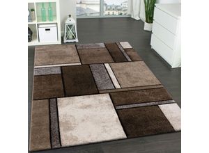 4250857537075 - Paco Home Designer Teppich Kariert Modern Trendig Meliert Eyecatcher in Beige Braun Grau 160x230 cm